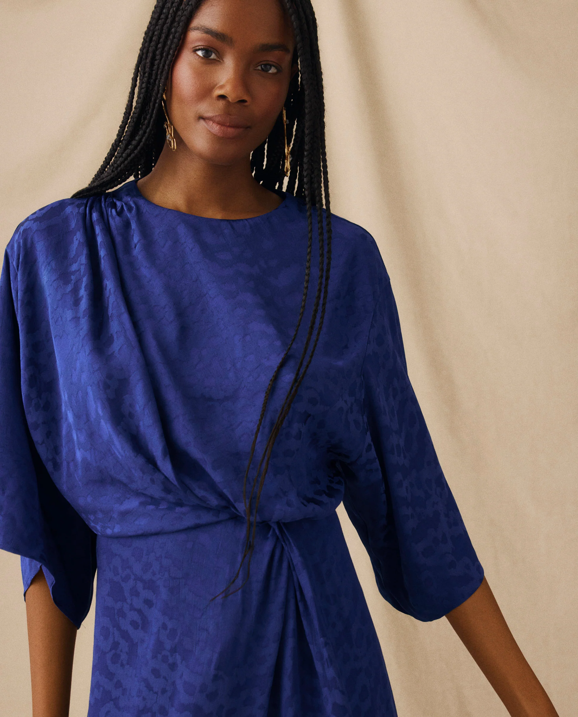 CICELEY | Indigo Jacquard Maxi Dress - Image 3
