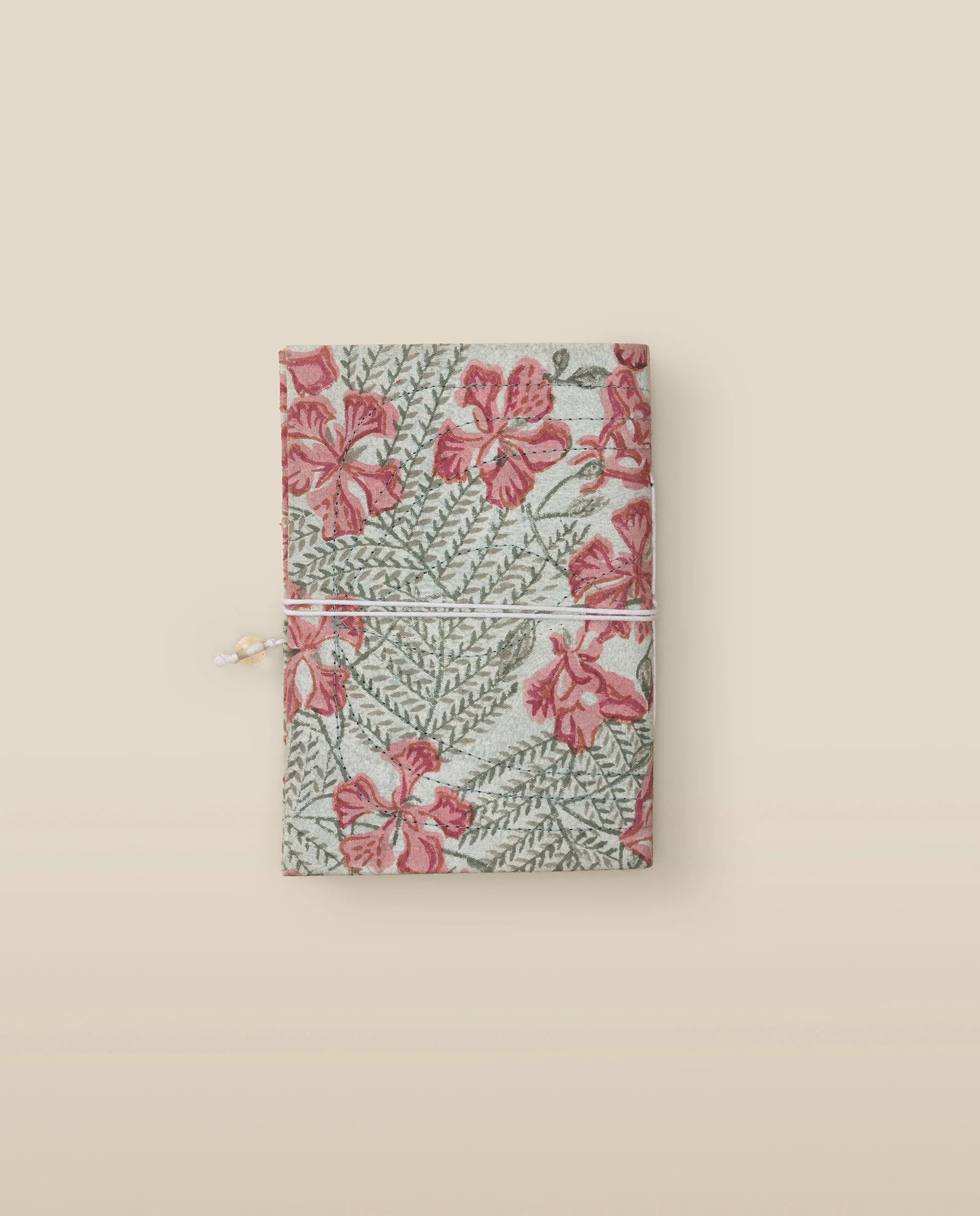 Pink Floral Print Softbound Notebook with Tie Closure - Image 4