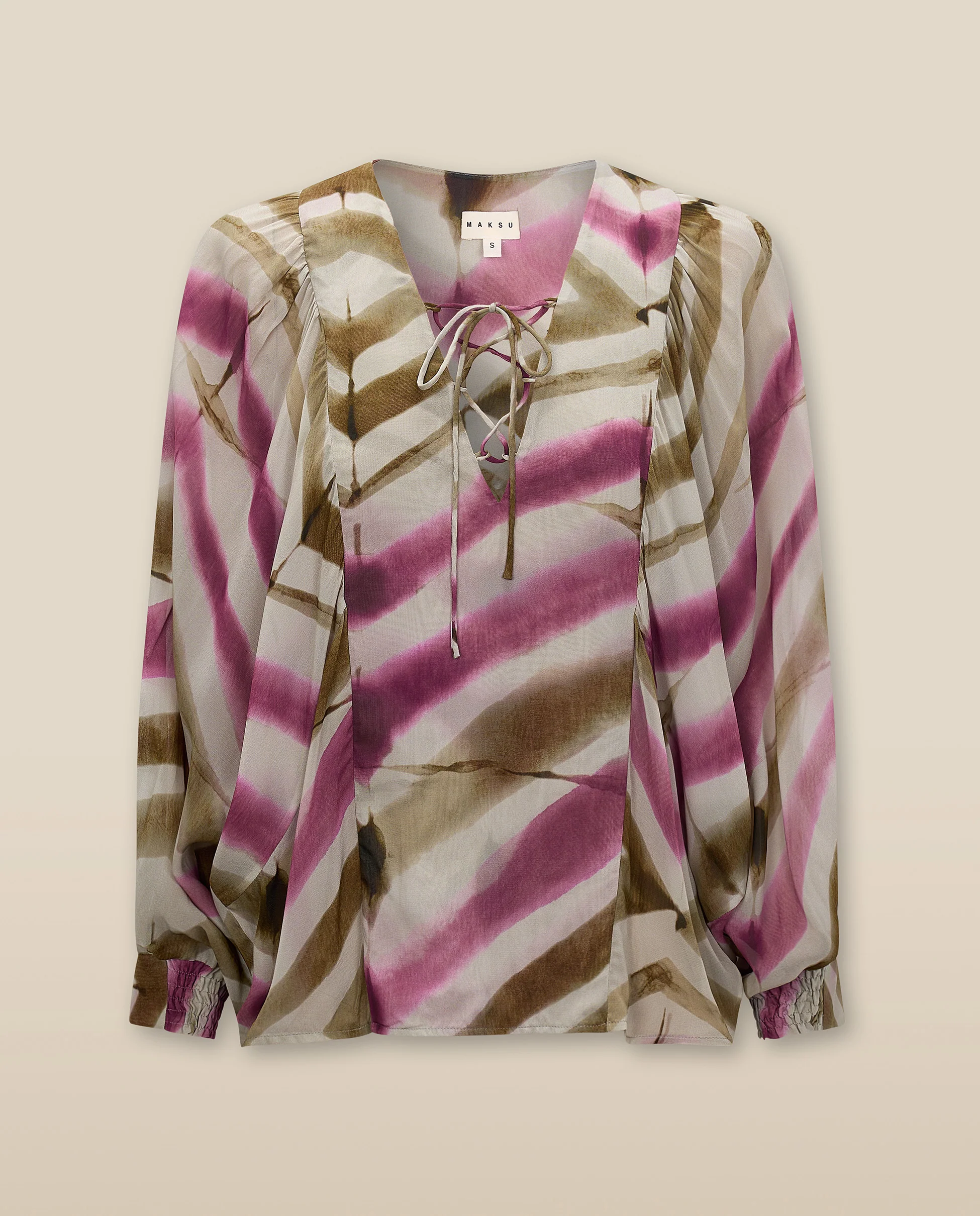 SOL | Magenta & Brown Stripe Boho Blouse