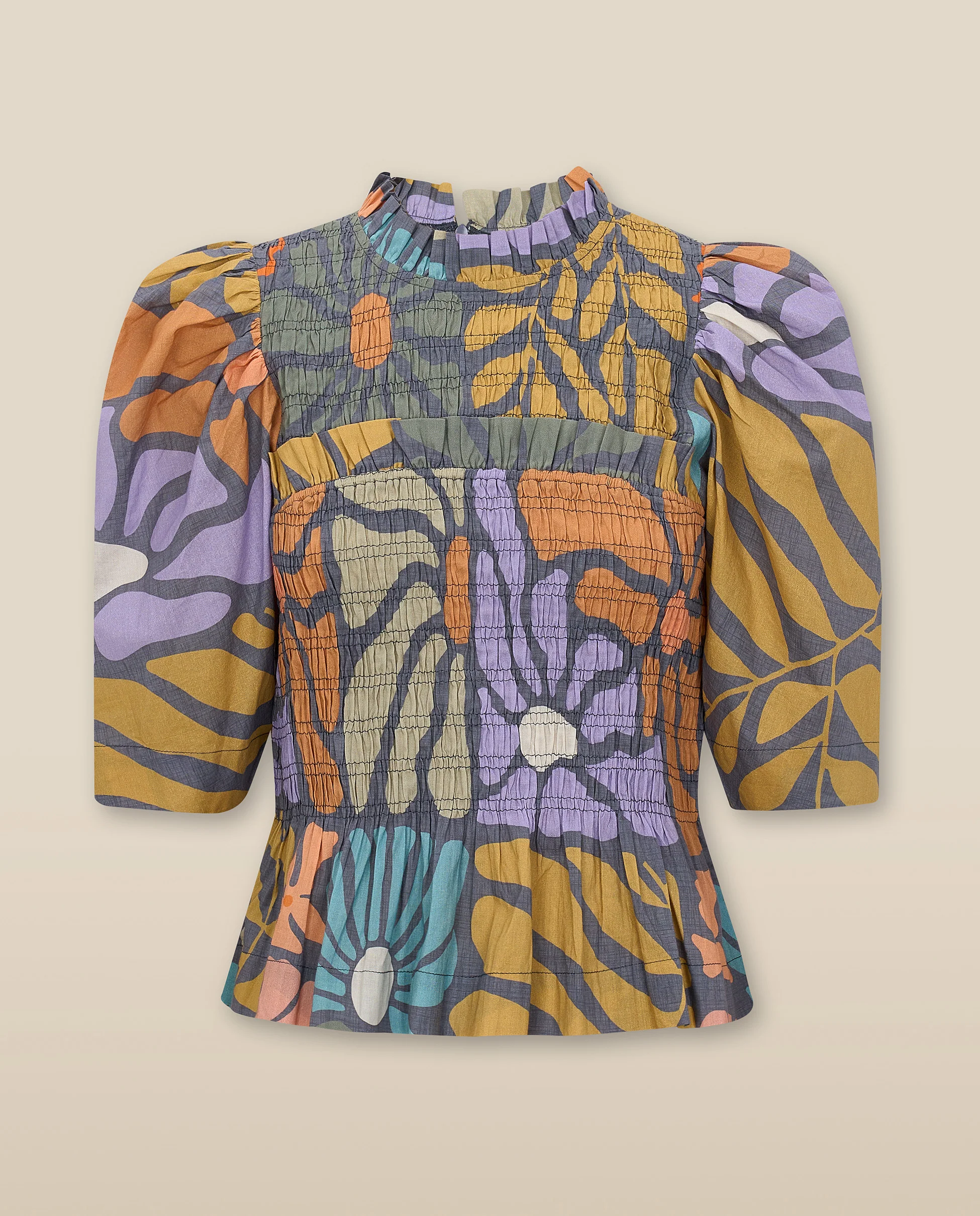 CHARITA | Multicolour Botanical Print Cotton Blouse - Image 6